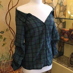 Shein Off the Shoulder Tucked Sleeve Top